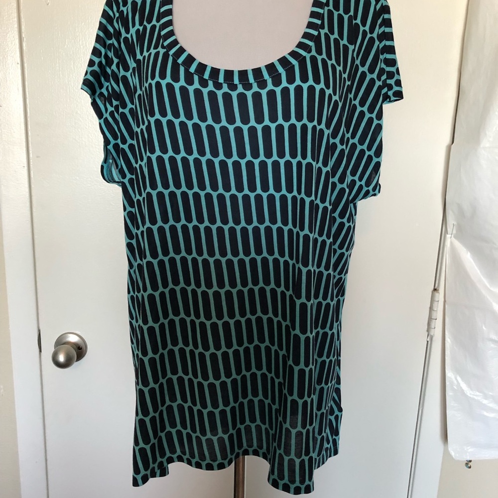 Michael Kors Navy Blue/Turquoise Blouse